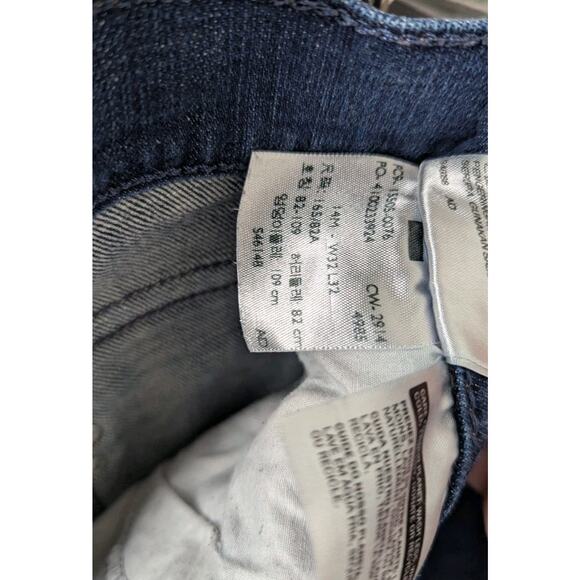 LEVI'S 505 Women's Straight Leg Dark Blue Jeans Size 14M Stretch - Picture 14 of 15